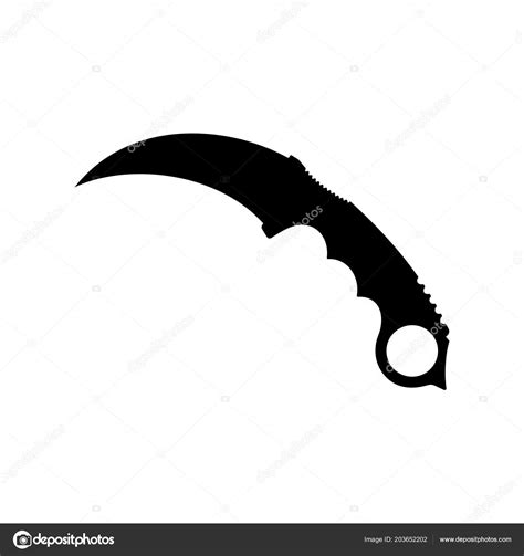 Curved Blade Karambit Knife Stock Vector By ©denbarbulat 203652202