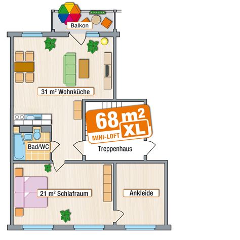 Wohnung kaufen ▷ wohnungen zum kauf in chemnitz: MINI-LOFT XL - 68 qm am Zeisigwald in Chemnitz (als 3 bis ...