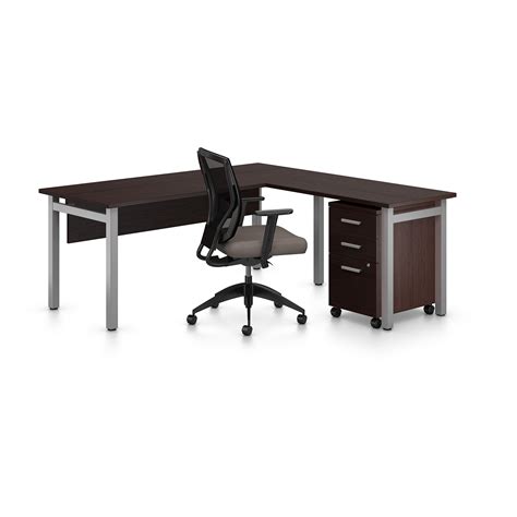 Offices To Go Ionic L Shaped Suite Dark Espresso Grand And Toy