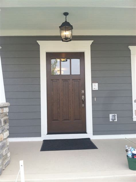 Front Door Colors For Grey House Dark Wood With White Trim And Blue