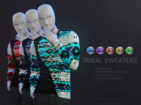 The Sims Resource Tribal Sweaters By Sugar Owl • Sims 4 Downloads