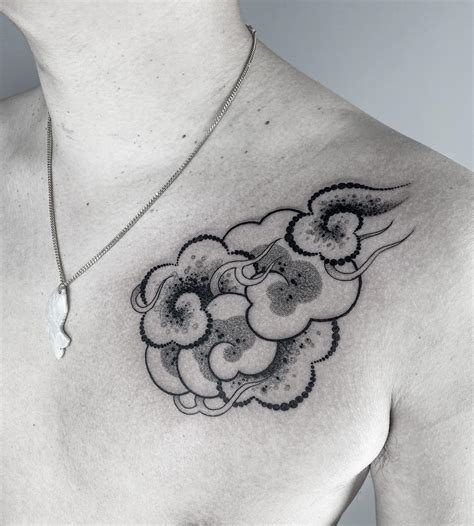 Chest Tattoo Designs For Men With Clouds