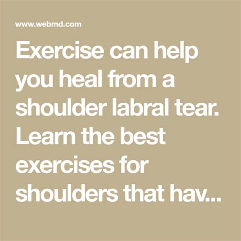 Best Exercises For A Shoulder Labral Tear Best Shoulder Workout