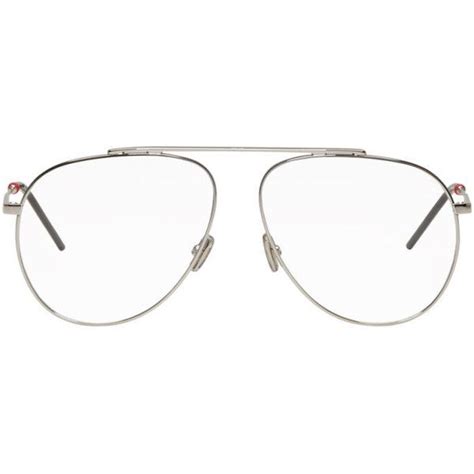 Dior Silver Single Bridge Aviator Glasses €345 Liked On Polyvore Featuring Accessories