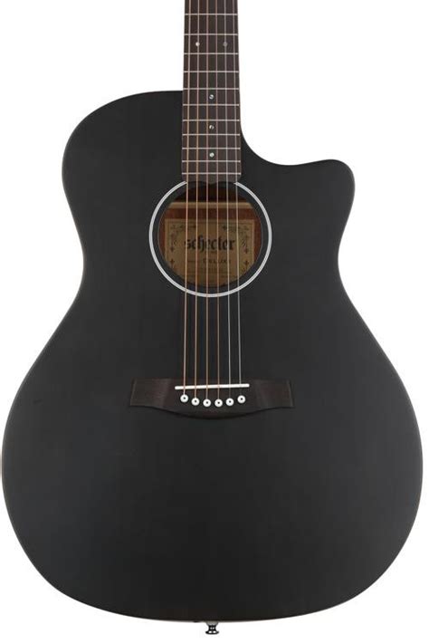 Schecter Deluxe Acoustic Guitar Satin See Thru Black Sweetwater