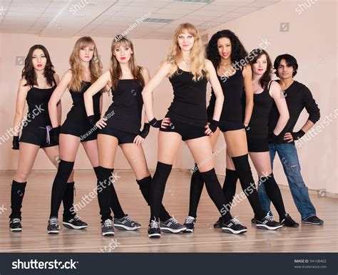 Dance Group Seven People Training Hall Stock Photo 94108402 Shutterstock