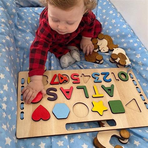 Wooden Name Puzzle Kids Puzzle Wooden Toys Nursery Etsy