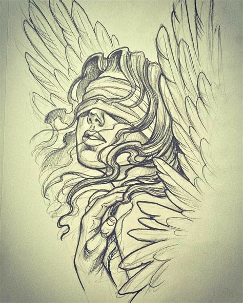 Pin By Lizzy Coolings On Art Tattoo Drawings Angel Drawing Sketches
