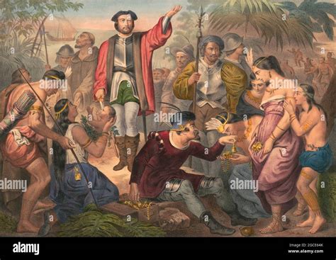 Christopher Columbus 1451 1506 Landing On Hi Res Stock Photography And