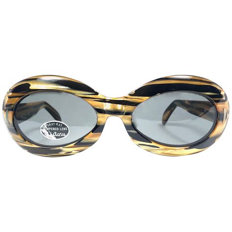 New Vintage Suntimer Victory S607 Black Stripes Sunglasses 60s Made In France For Sale At 1stdibs