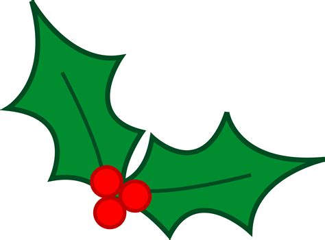 Green Christmas Holly Leaves - Free Clip Art png image