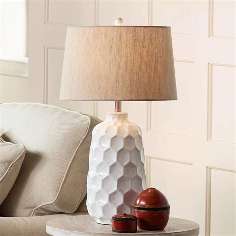 Kathy Ireland Honeycomb White Ceramic Table Lamp 8d348 Lamps Plus