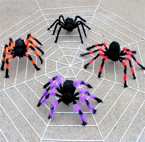 Giant Realistic Hairy Spiders Scary Spider Props Halloween Plastic