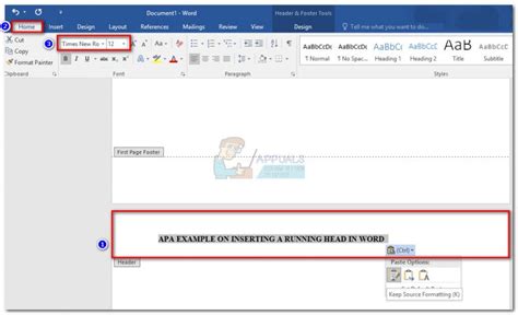 How To Insert A Running Head For Apa Style In Word