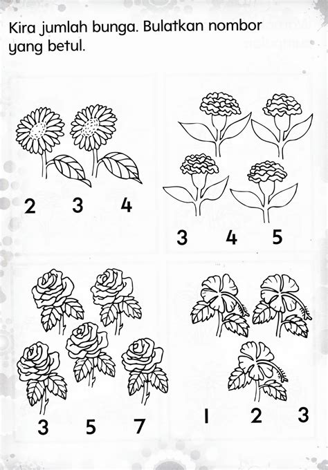 Tema Tumbuh Tumbuhan Bunga Lembaran Kerja