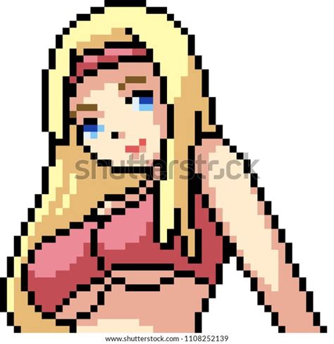Vector Pixel Art Anime Girl Isolated Stock Vector Royalty Free 1108252139
