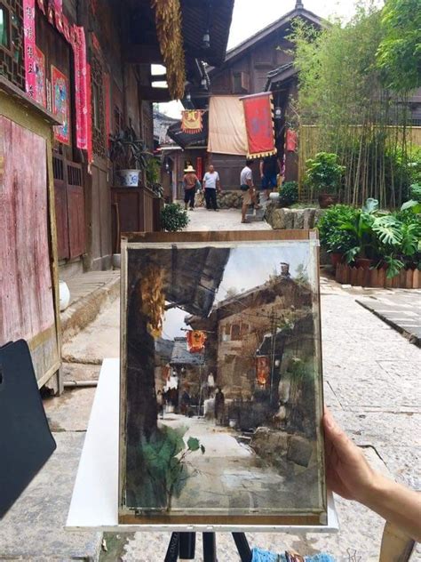 Maybe you would like to learn more about one of these? Jasmine Huang Watercolour Japanese Alley 8 colours used | Painting art projects, Plein air ...