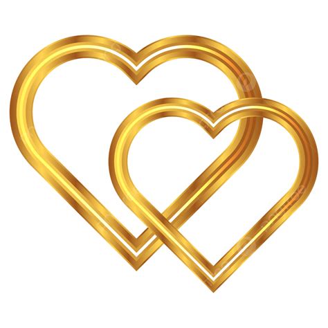 Luxury Gold 3d Metallic Romantic Heart Shape Frame Photo Love Border