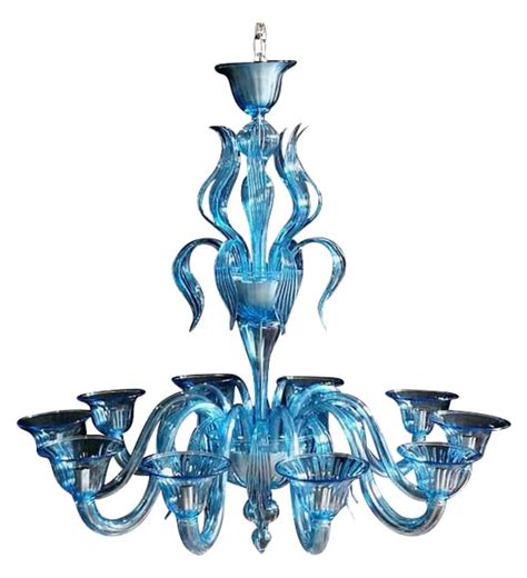 Custom Murano Blue Glass Chandelier Legacy Antiques