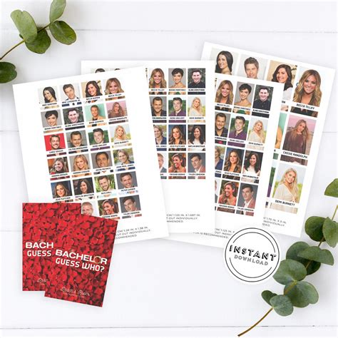 The Bachelor Guess Who Printable Template Girls Game Night Etsy