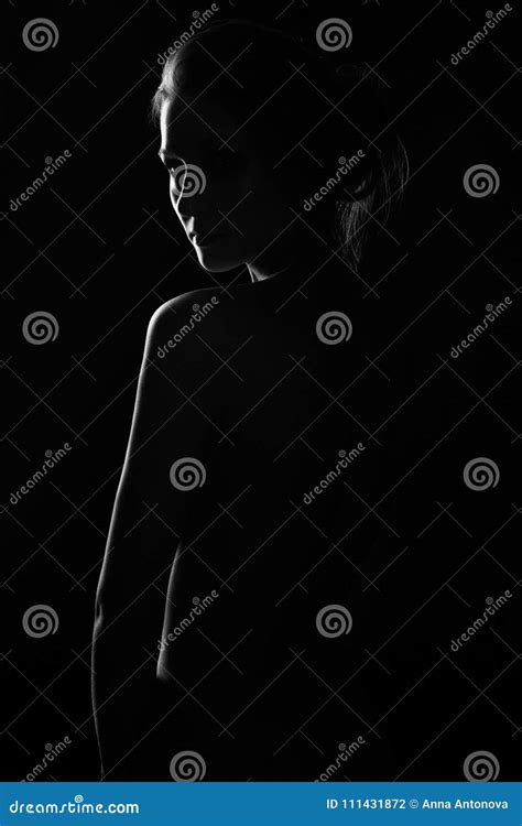 Black And White Profile Portrait Of Female In Back Ligt Art Photography