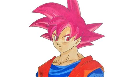 The eyes are simple, but they are the cornerstone of this composition. Drawing Goku Super Saiyan God SSG / 孫 悟空 超 - Dragon Ball ...