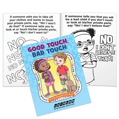 Talk about good touch versus bad touch. Good Touch, Bad Touch Educational Activities Book ...
