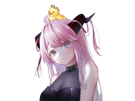 Pink Anime Girl With Horns