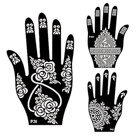 buy 5pair left right hand mehndi henna tattoo stencils indian henna glitter