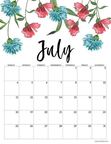 Free Printable 2021 Floral Calendar Paper Trail Design Calendar