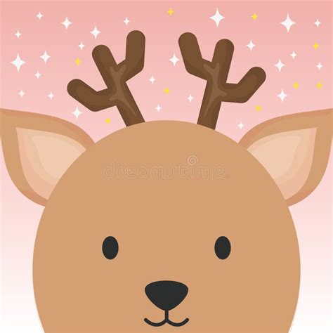Cute Deer Head Cartoon Animal Stock Vector Illustration Of Icon Deer