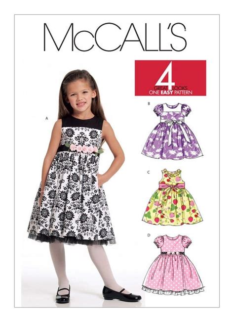 Mccalls M5793 Girls Lined Dresses Sewing Pattern Size 2 3 4 5 Or 6
