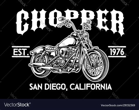 Chopper Motorcycle Logo Emblem Royalty Free Vector Image