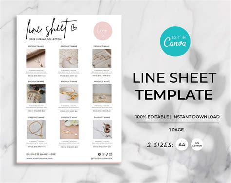 Editable Wholesale Line Sheet Template Wholesale Catalogue Canva