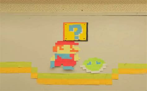 Super Mario Stop Motion Made From 7000 Sticky Notes Stop Motion