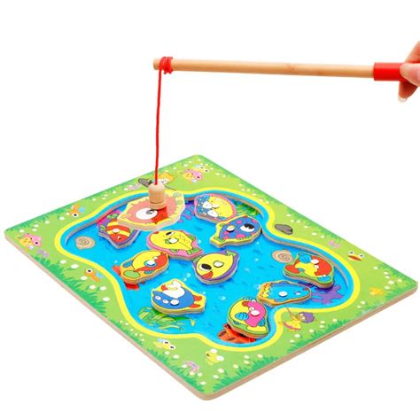 2017 Magnetic Fishing Children Fishing Puzzle Baby Toys Wooden