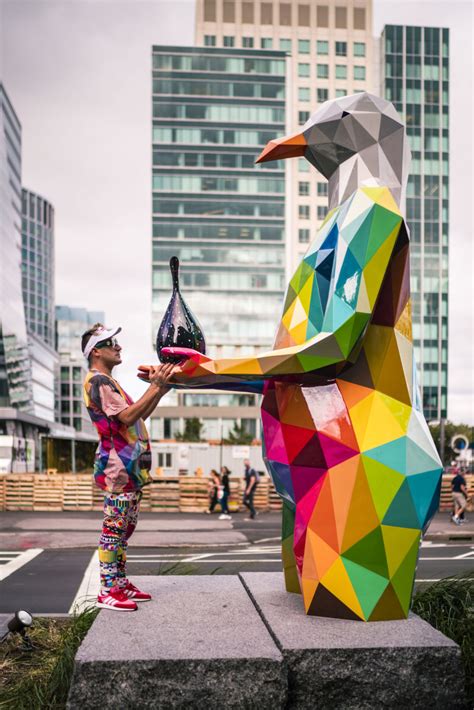 Air Sea And Land An Urban Intervention With Colorful Low Poly