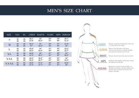 Mens Clothing Size Conversion Chart Pants Shirts And Jackets Threadcurve
