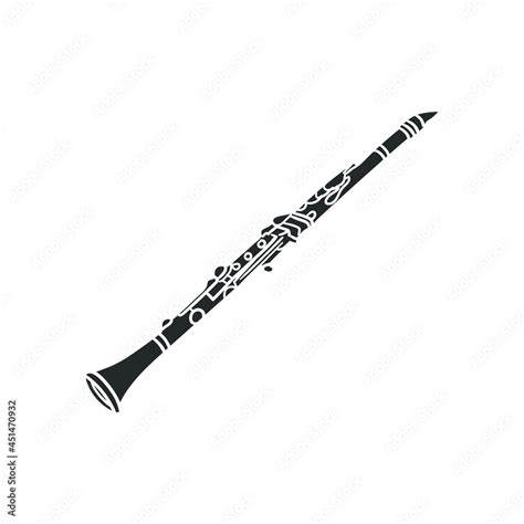 Clarinet Music Icon Silhouette Illustration Musical Instrument Vector