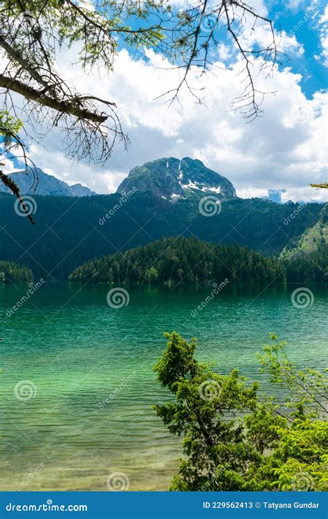 Glacial Black Lake With Meded Peak Premium Tourist Attraction Of