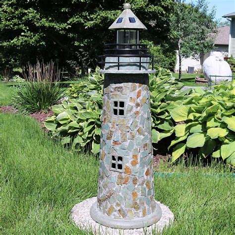 Sunnydaze Solar Garden Lighthouse Nautical Outdoor Yard Decoration
