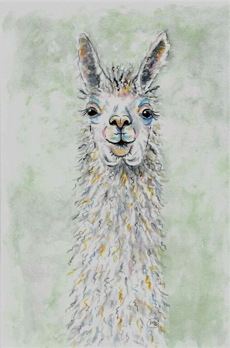 Llama Original Watercolour Painting Animal Paintings Original