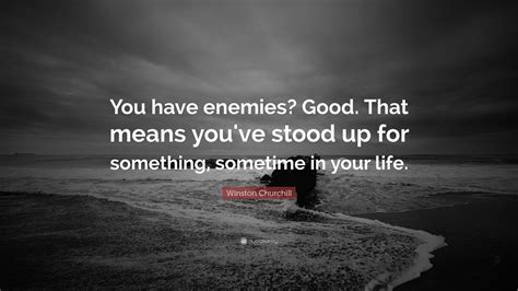 Winston Churchill Quote You Have Enemies Good That Means Youve