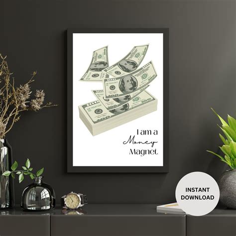 I Am Money Magnet Printable Art Motivational Quotes Wall Etsy