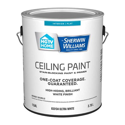 Hgtv Home By Sherwin Williams Ceiling Flat White Latex Paint Actual