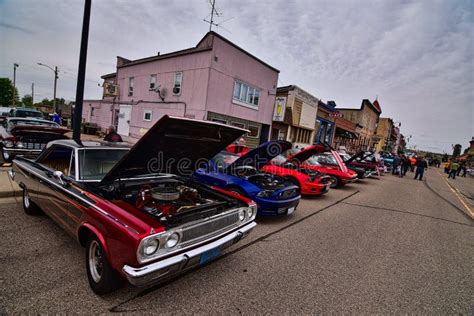 Several Classic Cars Downtown At The Monticello Wisconsin Lions Car