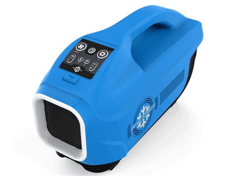 Hessaire mc26a 700 square foot indoor/outdoor portable 2,100 crm 3 speed 3.7 gallon evaporative cooler humidifier with remote control system, white. The portable battery powered air-conditioner to take along ...