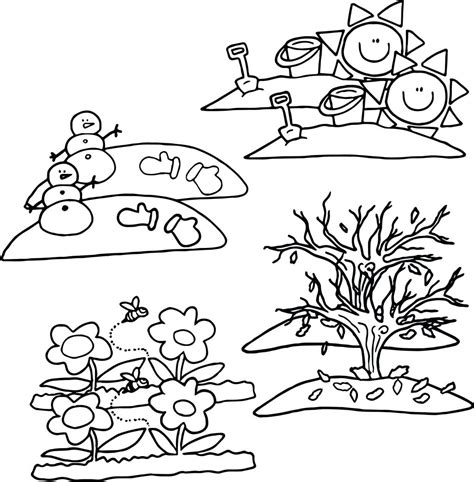 Coloring Pages Four Seasons At Free Printable