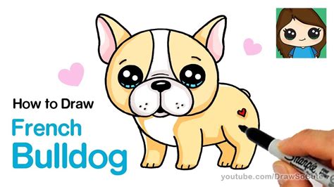How To Draw A French Bulldog Easy Cartoon Puppy Cute Dog Cartoon
