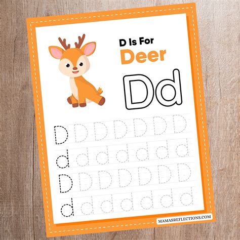 Deer Letter D Tracing Worksheet Free Printable
